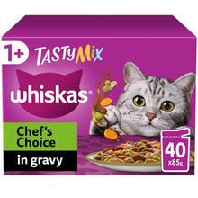 Load image into Gallery viewer, WHISKAS 1+ Cat Pouches Tasty Mix Chef Choice in Gravy 40x85g
