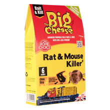 Load image into Gallery viewer, The Big Cheese Rat &amp; Mouse Killer Grain Bait Sachet 25g x 6
