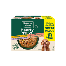 Load image into Gallery viewer, Natures Menu Dog Hearty Stew Pouches Variety Multipack For Adult Dogs 12 x 100g
