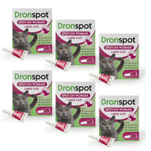 Load image into Gallery viewer, Dronspot Spot On Wormer for Large Cats (5 to 8kg) 6 Pipettes
