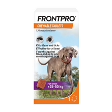 Load image into Gallery viewer, FRONTPRO® Chewable Tablets Flea &amp; Tick Treatment for Dogs 1 Tablet
