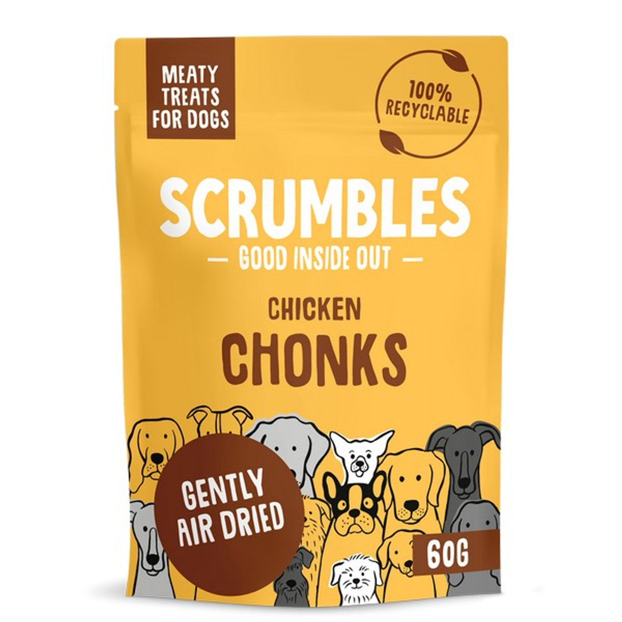 Scrumbles Chonks Meaty Treats Chicken/Salmon 60g