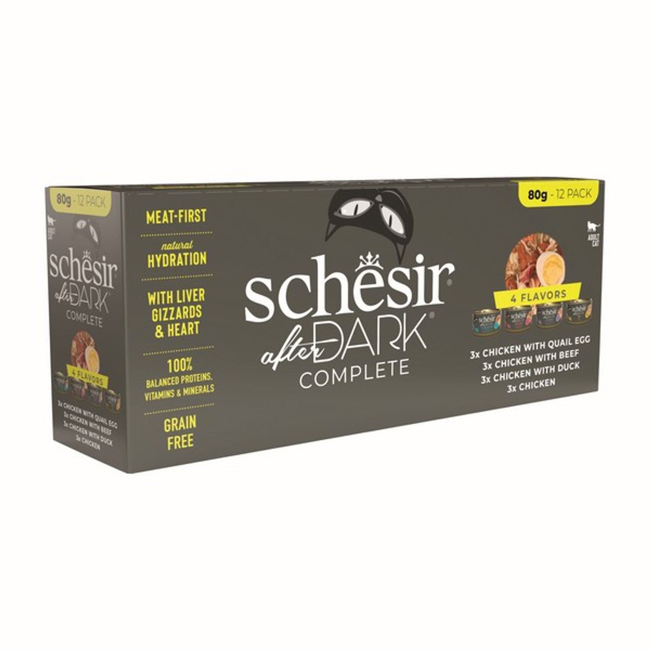 Schesir After Dark Wholefood Adult Cat Food 80g x 12 Pack