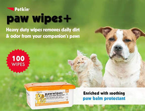 Load image into Gallery viewer, Petkin Paw Wipes, 100 Pack – Orange Scented Paw Cleaning Wipes for Dogs and Cats – Aloe, Vitamin E &amp; Paw Balm, Safe for Daily Use
