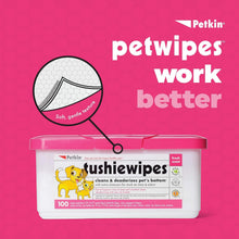 Load image into Gallery viewer, Petkin Tushie Wipes, 100 Pack – Deodorising Bottom Wipes for Dogs and Cats – Extra Large, Aloe &amp; Vitamin E, Safe for Daily Use
