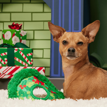 Load image into Gallery viewer, BARK Xmas Wreath Toss Dog Toy - Fetch and Fling Disc Toy with T-Shirt Rope and Plush Crinkle
