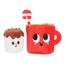 Load image into Gallery viewer, BARK Xmas Marshal and Coco Dog Toy - Plush 2-in-1 Cocoa Mug and Marshmallow Toy

