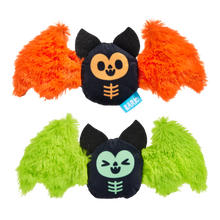 Load image into Gallery viewer, BARK Halloween Flutter and Fang Dog Toys - Plush Bat Squeaky Toys, 2 Pack
