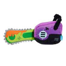 Load image into Gallery viewer, BARK Halloween Texas Chainspaw Dog Toy - Plush Squeaky Toy with Stretch Bungee
