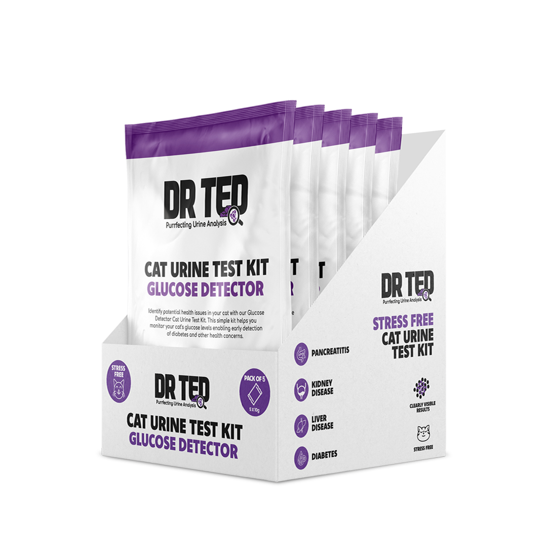 Dr Ted Cat Urine Test Kit: Glucose Detector 10g Sachets