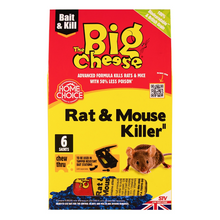 Load image into Gallery viewer, The Big Cheese Rat &amp; Mouse Killer Grain Bait Sachet 25g x 6

