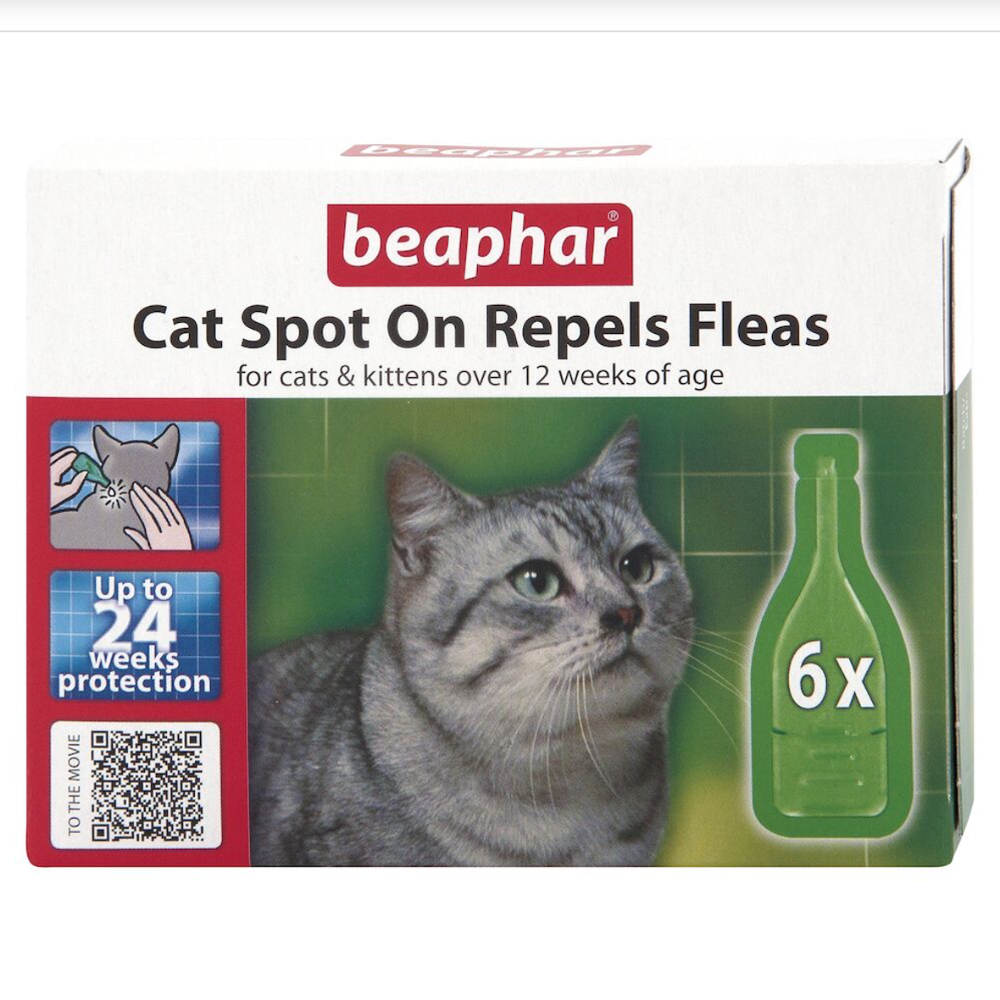 Beaphar Flea Repels Spot-on for Cats 6 Pipettes