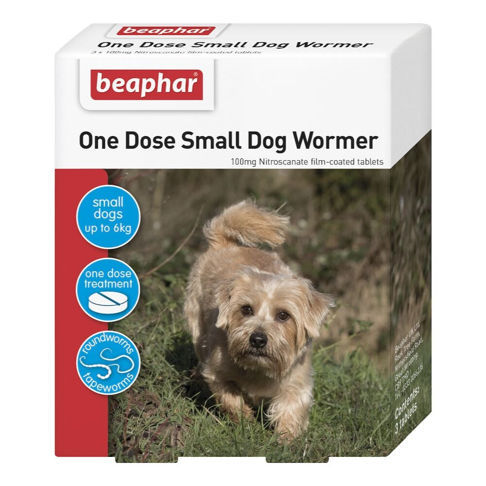 One Dose Small Dog Wormer Treatment 3 Tablets