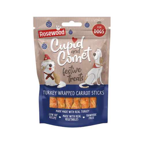 Rosewood Turkey Wrapped Carrot Twists Dog Treats 100g