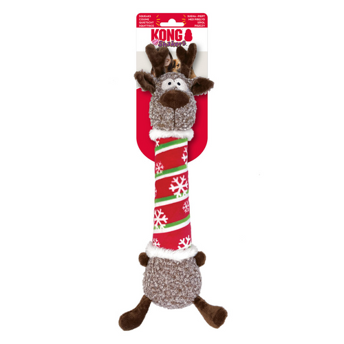 KONG Holiday Shakers Luvs Reindeer Red Striped Medium