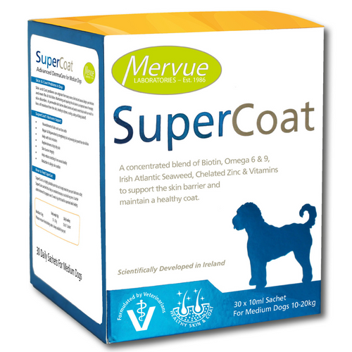 Mervue SuperCoat Vitamin Blend For Skin & Coat For Medium Breeds - 30 x 10ml
