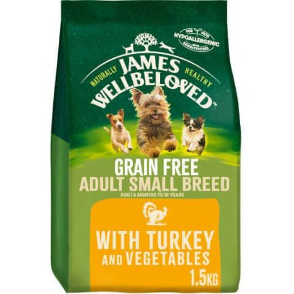 James Wellbeloved Adult Small Breed Dog Food Grain Free Turkey & Veg