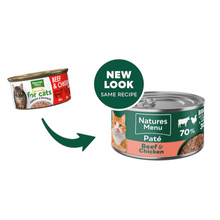 Load image into Gallery viewer, Natures Menu Cat Beef &amp; Chicken Can 18 x 85g
