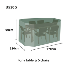 Load image into Gallery viewer, Bosmere Ultimate Rectangular Dining Set Cover Charcoal 6 Seat
