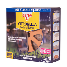 Load image into Gallery viewer, Zero In Citronella Terracotta Burner &amp; Coil 6-Pack
