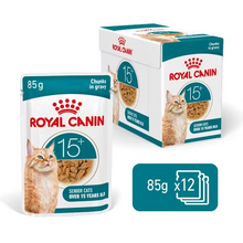 Load image into Gallery viewer, Royal Canin FHN Ageing 15+ Gravy Cat Food 12x85g
