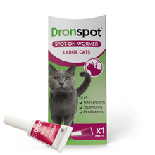 Load image into Gallery viewer, Dronspot Spot On Wormer for Small, Medium &amp; Large Cats - 1 Or 2 Pipettes
