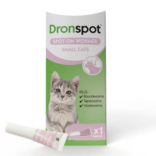 Load image into Gallery viewer, Dronspot Spot On Wormer for Small, Medium &amp; Large Cats - 1 Or 2 Pipettes
