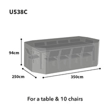 Load image into Gallery viewer, Bosmere Ultimate Rectangular Dining Set Cover Charcoal 10 Seat
