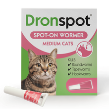 Load image into Gallery viewer, Dronspot Spot On Wormer for Small, Medium &amp; Large Cats - 1 Or 2 Pipettes
