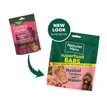 Load image into Gallery viewer, Natures Menu Superfood Bars Fish 70g x 9
