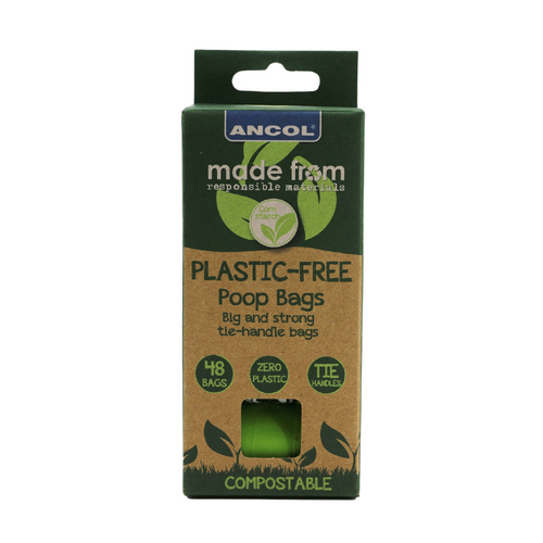 Ancol Made From Plastic Free Poo Bags 4 x Refill