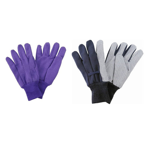 Kent & Stowe Jersey Cotton Grip Gloves Purple Med/Large