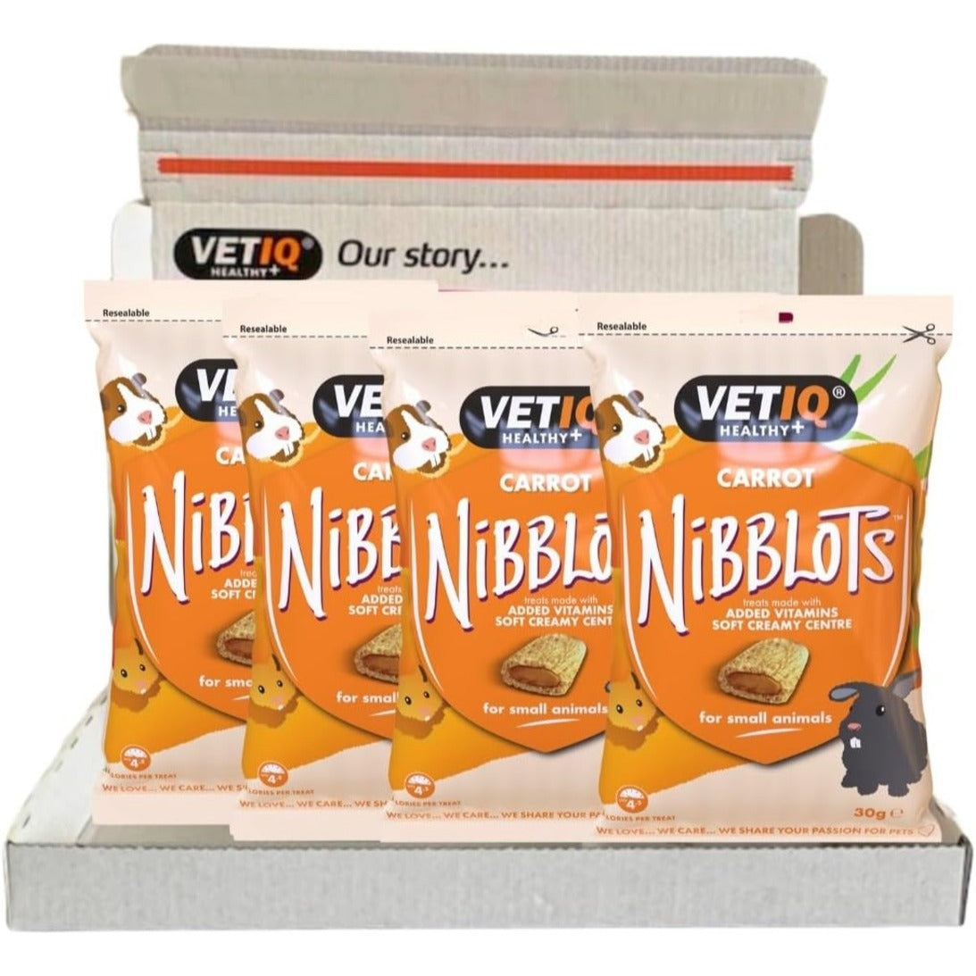 VETIQ Nibblots For Small Animals Carrot 30G, Multipack