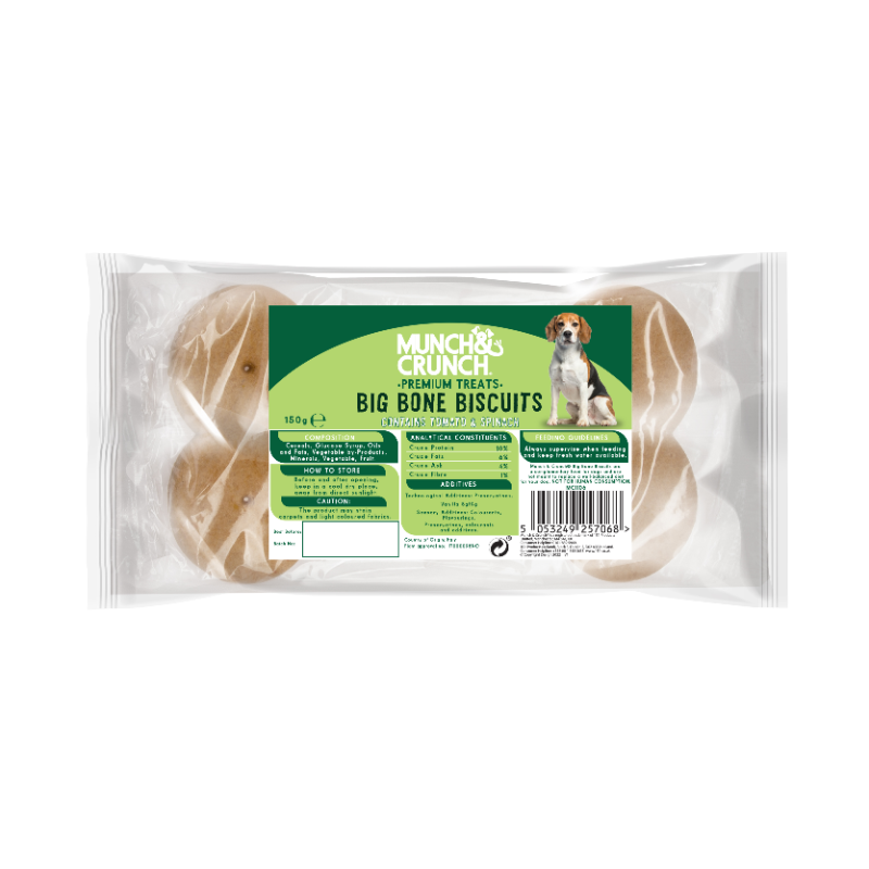 Munch & Crunch Premium Dog Treats Big Bone Biscuits 3pk 150g