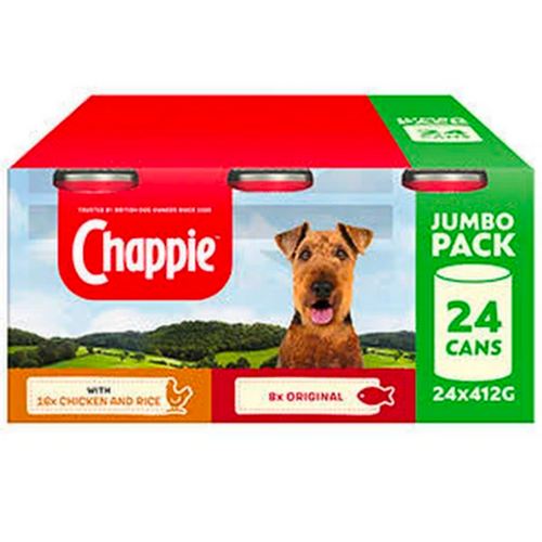 Chappie Adult Wet Dog Food Tins Favourites in Loaf 24 pack, 412g 
