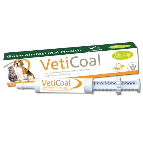 Mervue VetiCoal Charcoal Paste For Cats & Dogs - Helps Alleviate Gas & Bloating