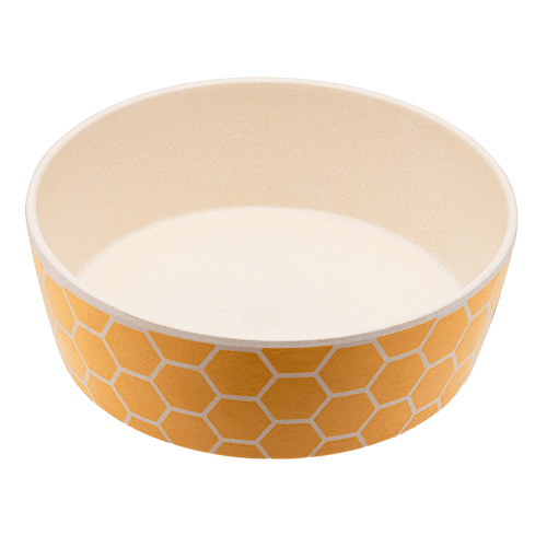 Beco Printed Bamboo Water/Food Bowl For Cats & Dogs - Honeycomb