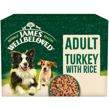 Load image into Gallery viewer, James Wellbeloved Adult Dog Food Turkey Pouches 90g x 12
