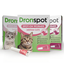 Load image into Gallery viewer, Dronspot Spot On Wormer for Small, Medium &amp; Large Cats - 1 Or 2 Pipettes
