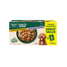 Load image into Gallery viewer, Natures Menu Hearty Stew Multipack Chicken &amp; Turkey For Adult Dogs 6 x 415g
