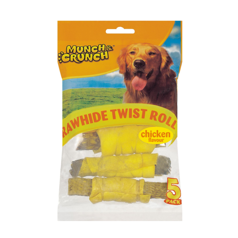 Munch & Crunch Rawhide Twist Roll Chicken Flavour