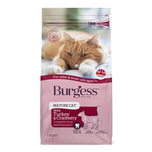 Load image into Gallery viewer, Burgess Mature Cat Food Turkey and Cranberry 1.4kg
