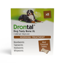 Load image into Gallery viewer, Drontal Tasty Bone XL Wormer Tablets - Large Dogs - Over 35kg - All Pack Sizes
