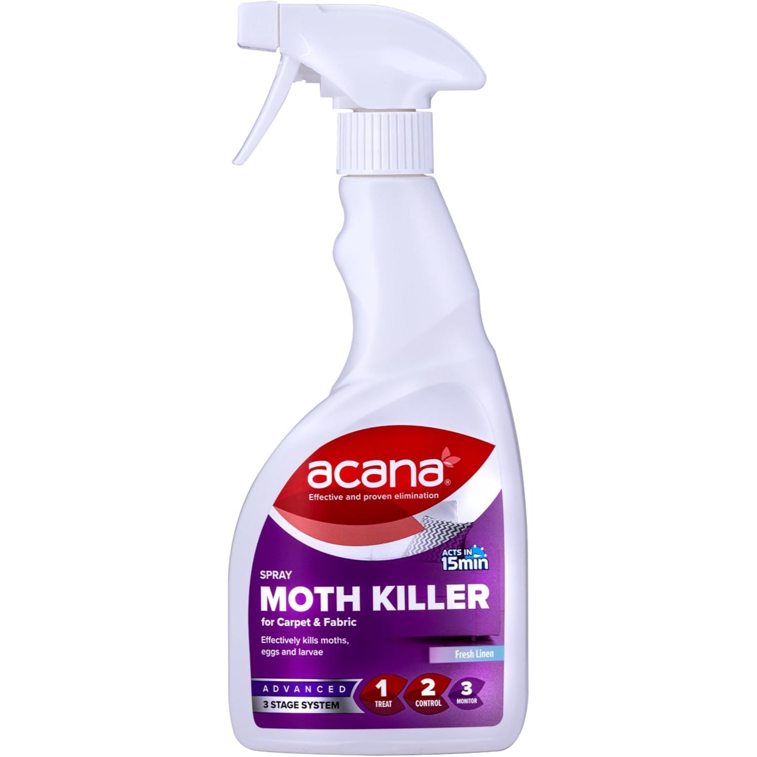 Acana Carpet & Fabric Moth Killer & Freshener Spray Fresh Linen 500ml