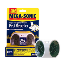 Load image into Gallery viewer, The Big Cheese Mega-Sonic® Plug-In Twin-Speaker Pest Repeller
