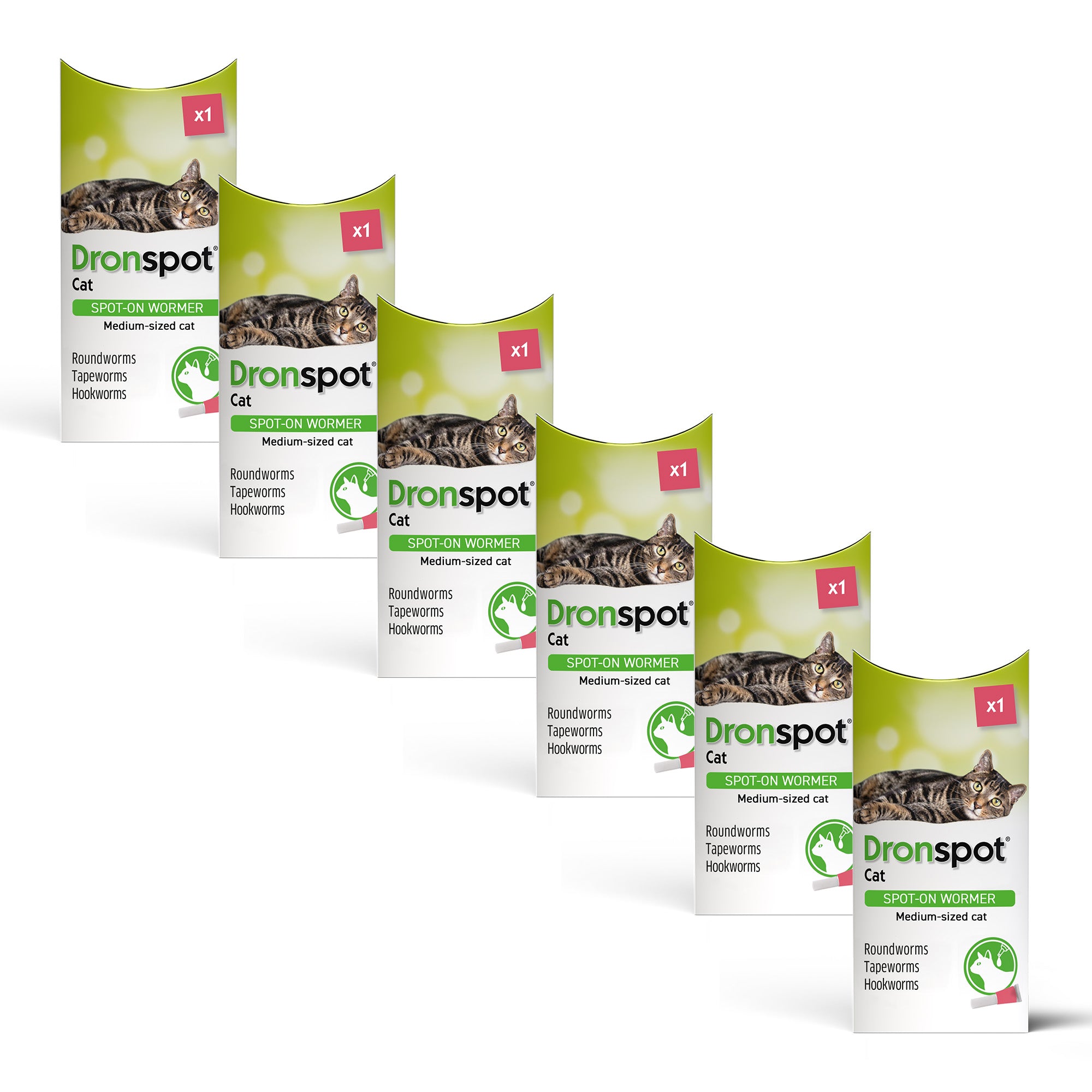 Dronspot Spot On Wormer for Medium Cats (2.5 to 5kg) 6 Pipettes