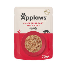 Load image into Gallery viewer, Applaws Cat Pouch Chicken With Beef In Jelly 70g  12 pack – Natural Grain-Free Wet Cat Food, No Artificial Colours or Preservatives 
