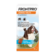 Load image into Gallery viewer, FRONTPRO® Chewable Tablets Flea &amp; Tick Treatment for Dogs 1 Tablet
