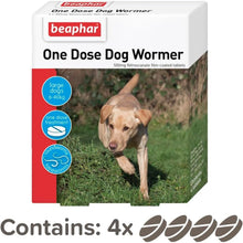 Load image into Gallery viewer, Beaphar One Dose Dog Wormer - 20-40kg 4 Tablets
