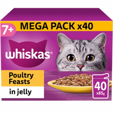 Load image into Gallery viewer, WHISKAS 1+ Cat 85g Pouches x 40 , Fish, Poultry fish and Surf &amp;Turf 
